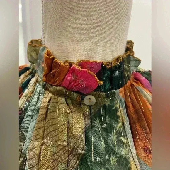 KILLA GATHERED PRINTED FIL COUPÉ GEORGETTE MIDI DRESS ORIGINAL COST $650 - Picture 13 of 15